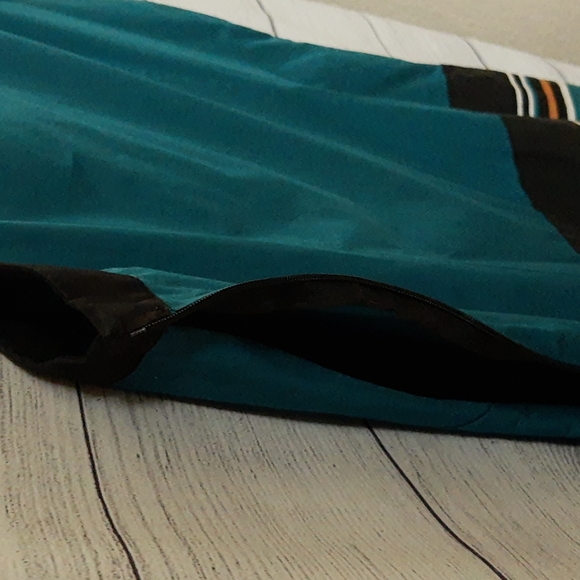 Ann Taylor Loft Sleeveless Sheath Dress Color Block Teal Blue, Sz 12 - Picture 8 of 13